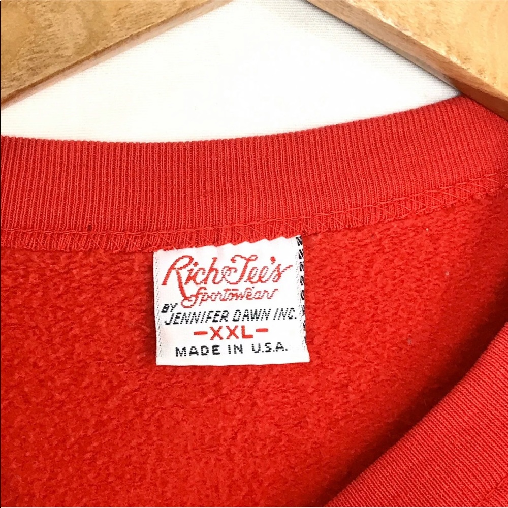 Vintage Southwestern Sweatshirt XXL Longhorn Skull Jennifer Dawn Rich Tees Red - Picture 3 of 6